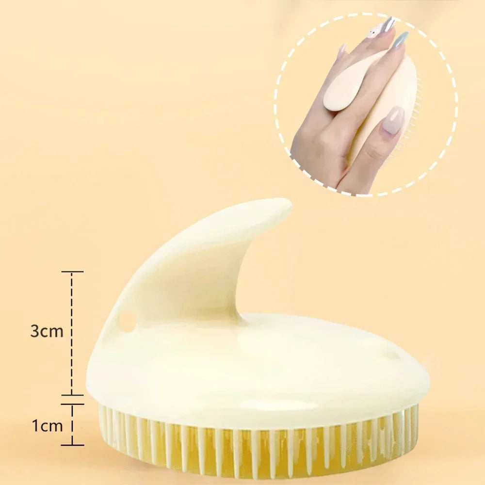 Cepillo de silicona para champú, cabezal de masaje para el cuero cabelludo, peine para lavar el cabello, cepillo de masaje corporal, cepillo para ducha y baño.