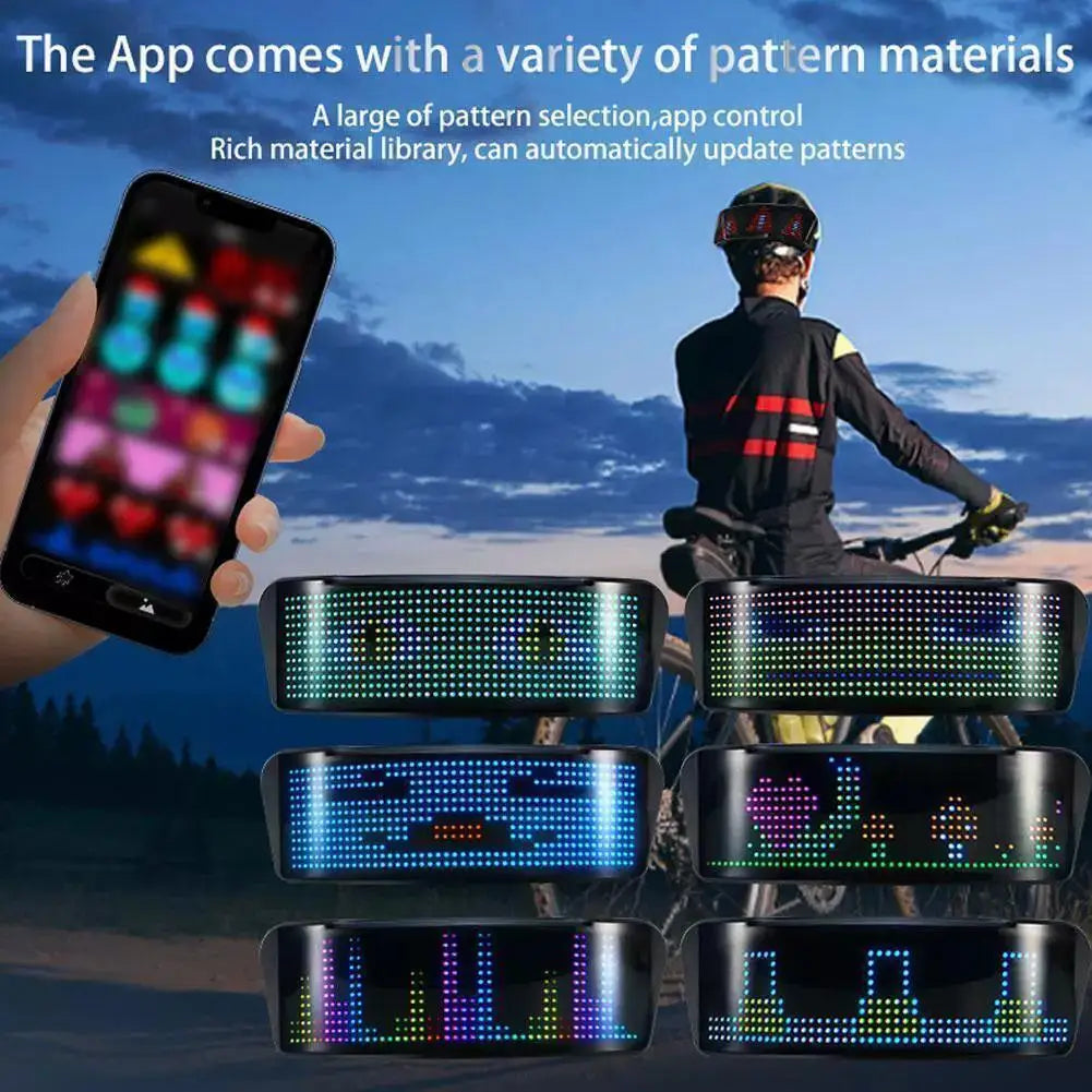 2025 Luz de advertencia para casco de motocicleta, conducción nocturna, DIY, pantalla LED programable para casco, pantalla LED RGB, luz trasera B K8D8