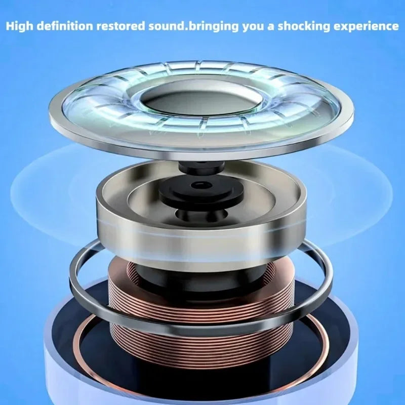 Auriculares inalámbricos mini T2 con pantalla digital LED de encendido, sonido estéreo, Bluetooth 5.3, compatibles con iPhone, Xiaomi y Lenovo.