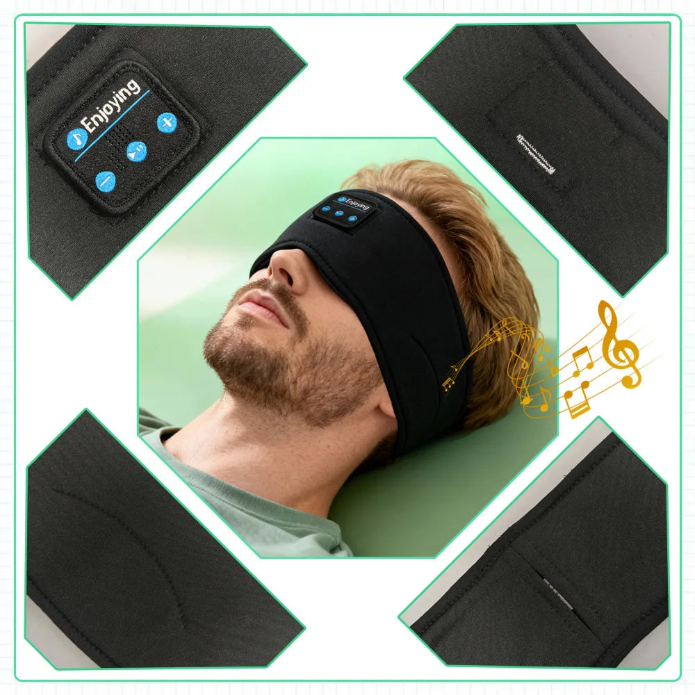 Auriculares inalámbricos Bluetooth para música, máscara para ojos, diadema deportiva, auriculares antirruido, para hablar, correr, yoga, música, diadema, auriculares inalámbricos para dormir