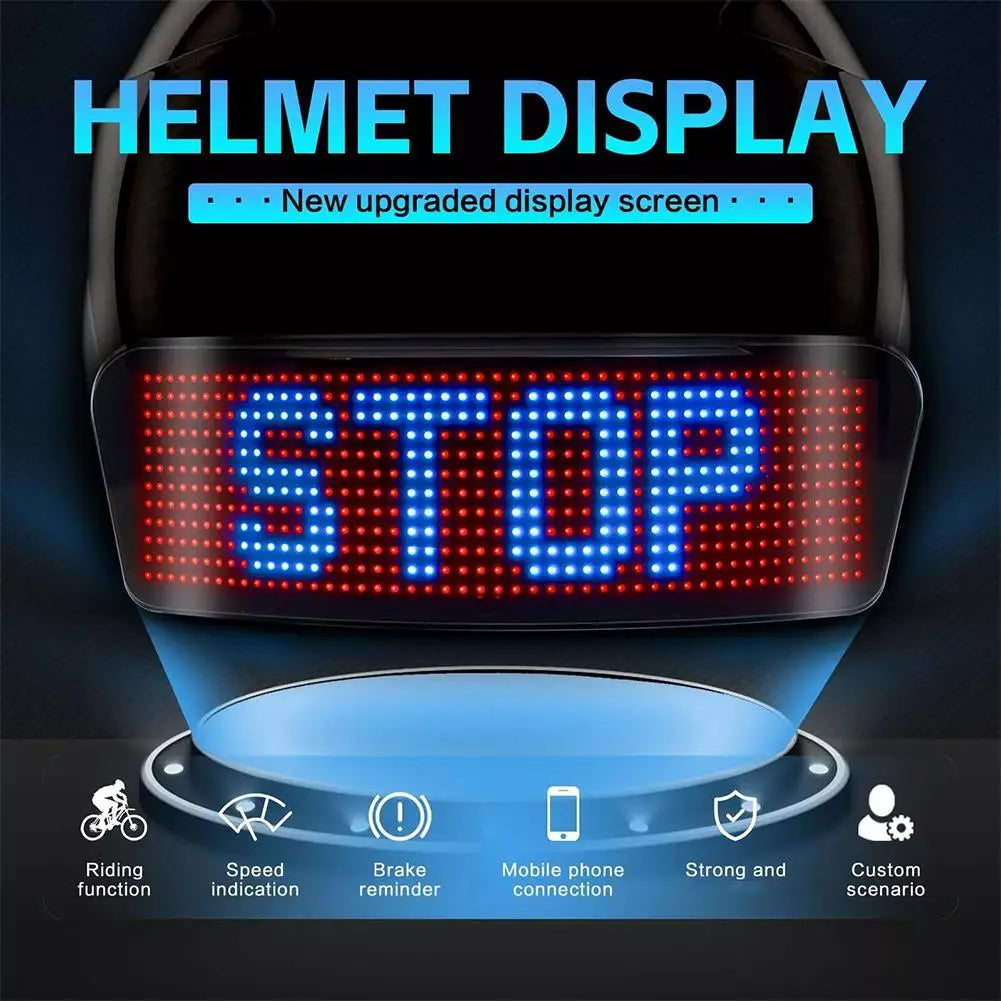2025 Luz de advertencia para casco de motocicleta, conducción nocturna, DIY, pantalla LED programable para casco, pantalla LED RGB, luz trasera B K8D8