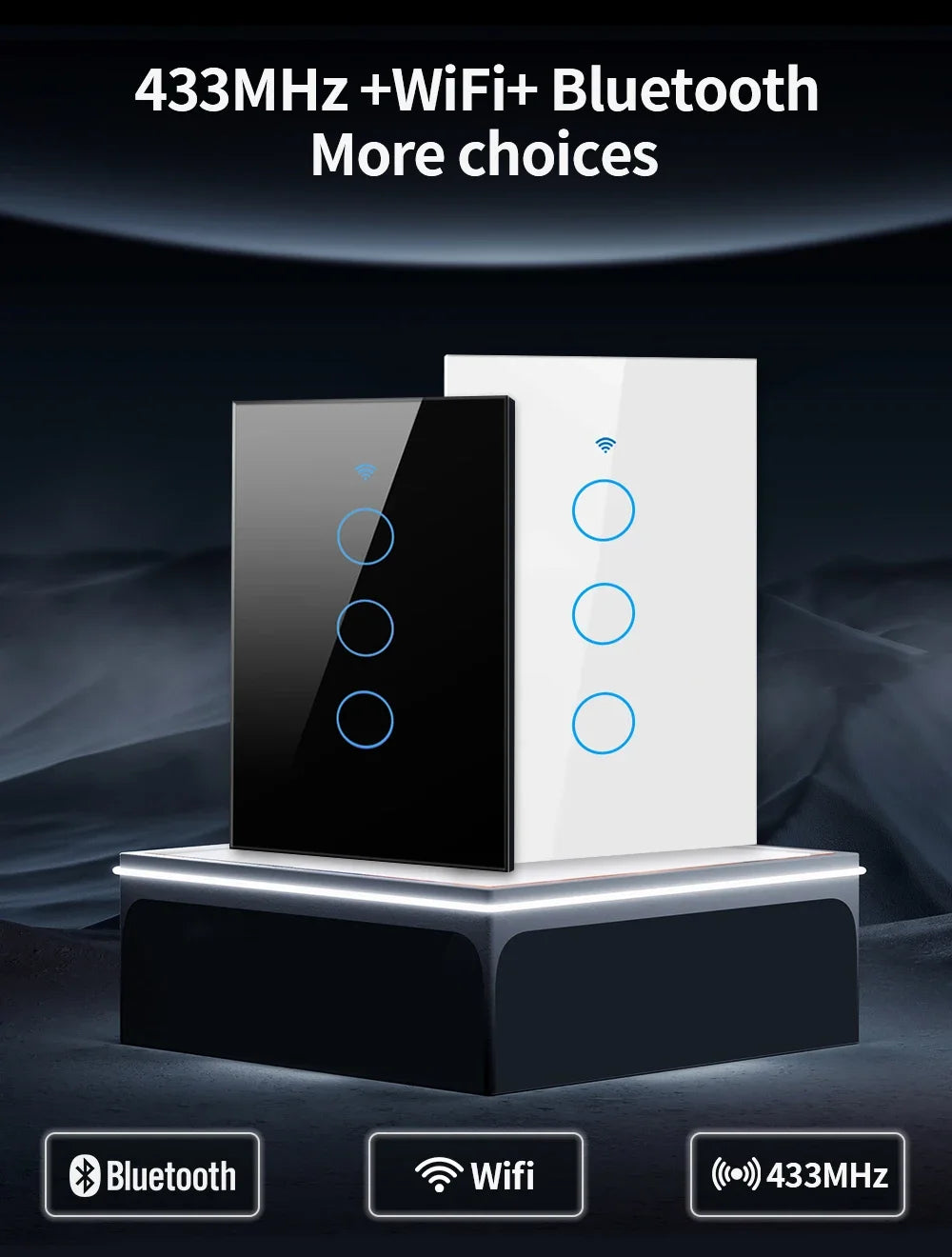 Interruptor de luz inteligente TNCE Tuya WiFi/Zigbee, con o sin cable neutro, interruptor táctil de pared compatible con Alexa y Google Home.