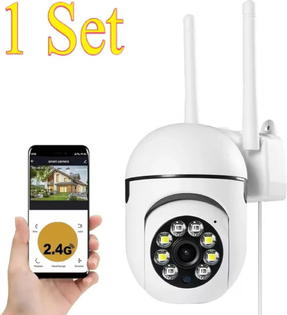Cámara de seguridad PTZ inalámbrica IP Wifi de 8MP con zoom 4X, seguimiento, audio bidireccional y cámara HD a color con visión nocturna.