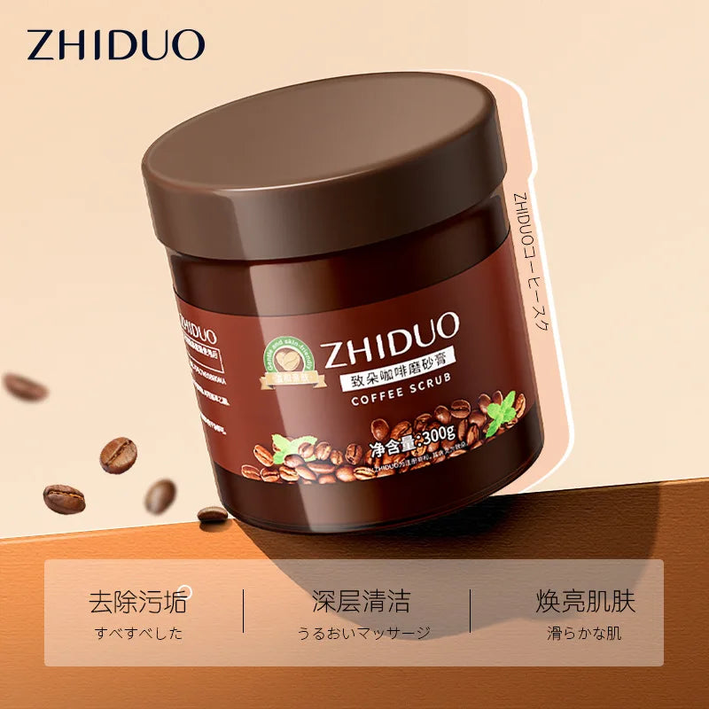 Exfoliante de café de 300 g. Exfoliante corporal totalmente natural para el cuidado de la piel. Hidratante, limpiador, blanqueador y exfoliante. Úselo en el baño.