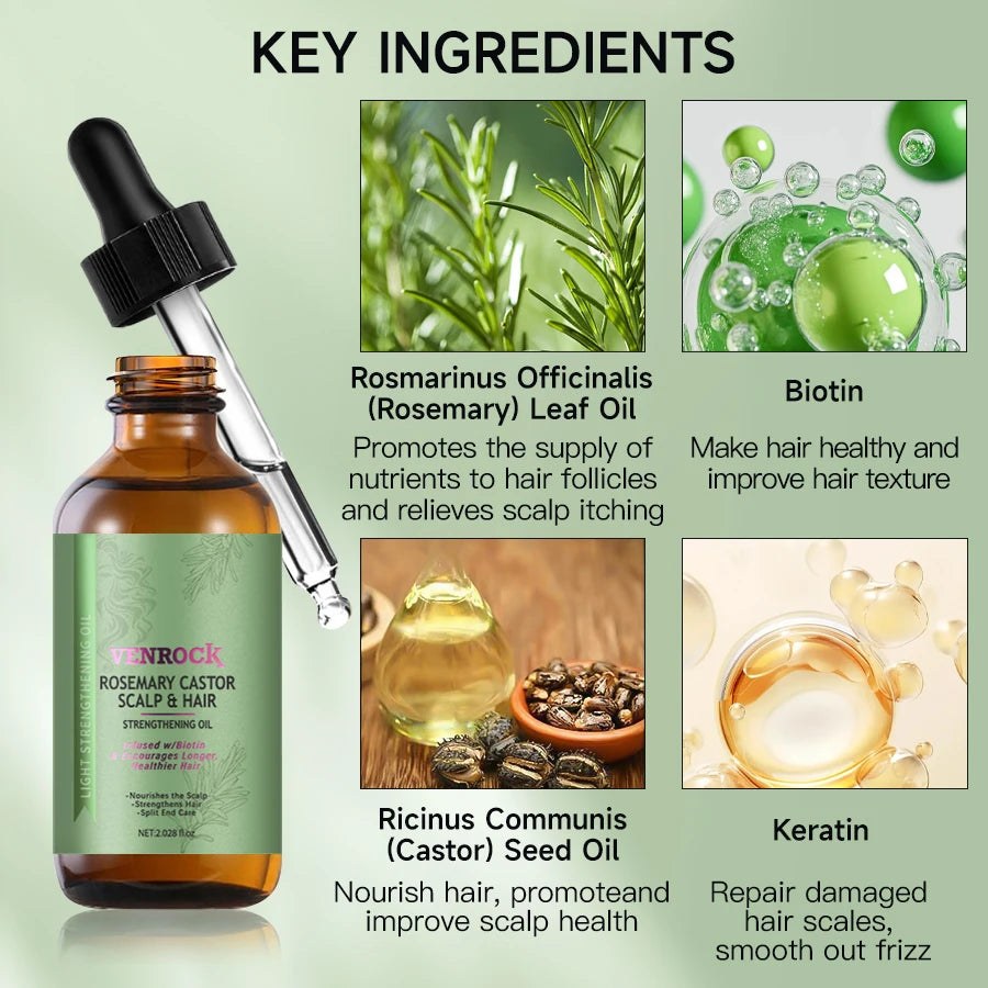 ¡Las puntas secas y abiertas son tu peor pesadilla! Aceite esencial de romero para el cuidado del cabello, sin enjuague, no pegajoso, herramienta para alisar el cabello.