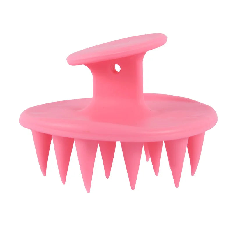 Cepillo de silicona para champú y masajeador del cuero cabelludo, con púas largas y rígidas para cabello largo, rizado y grueso, exfoliante capilar.