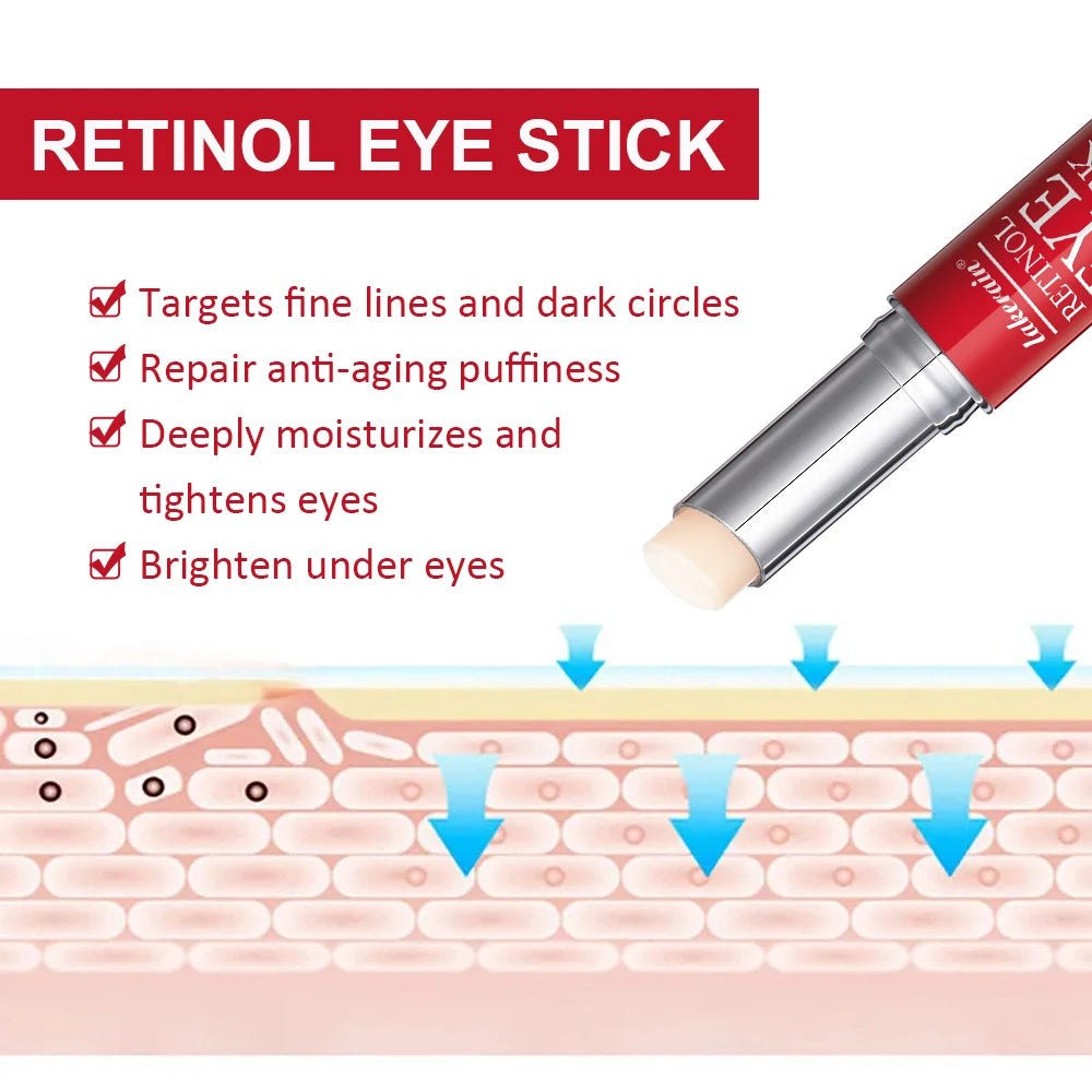 Crema de ojos con retinol para aclarar ojeras y reafirmar la piel. Sérum reparador instantáneo para el contorno de ojos para mujeres. Cuidado de los ojos femeninos.