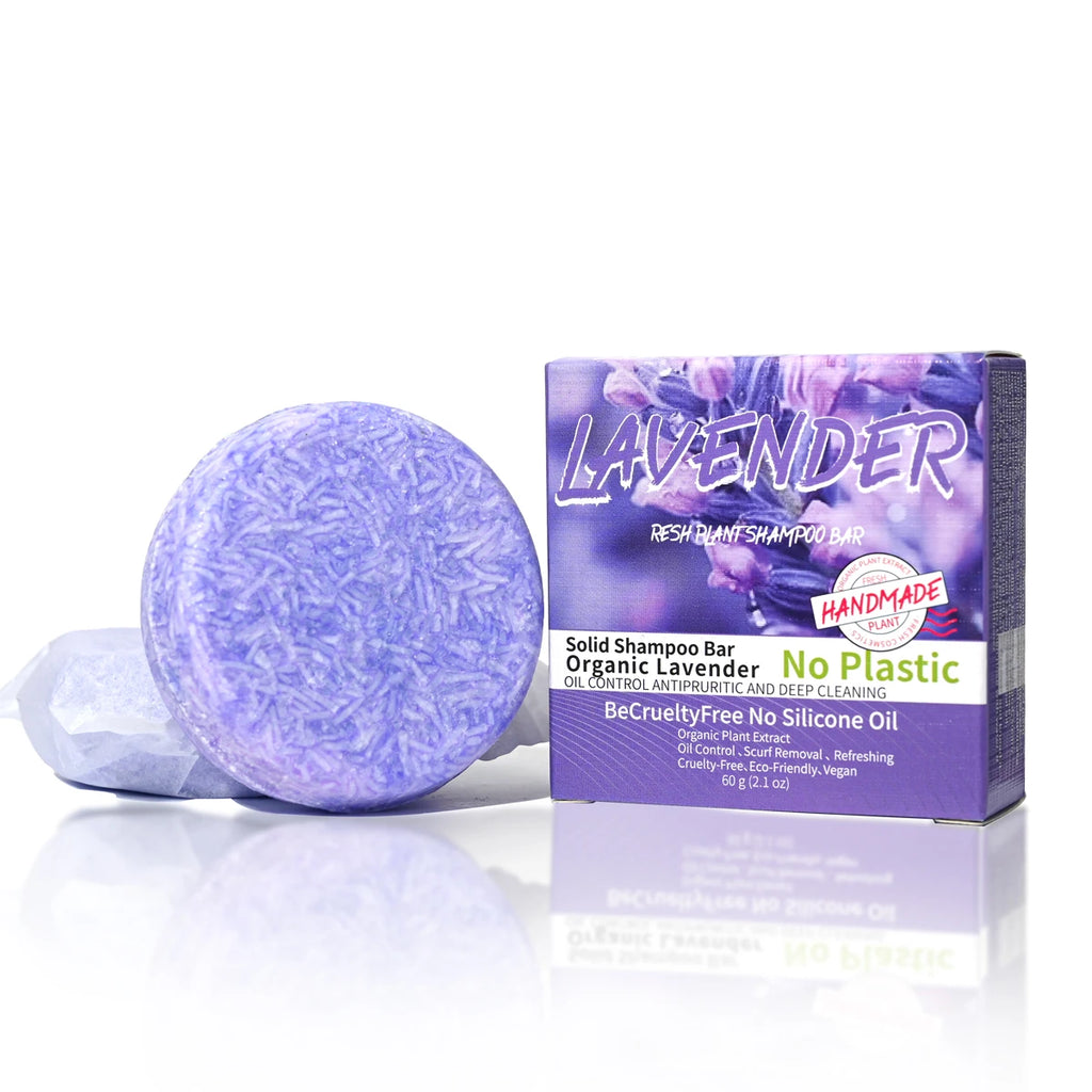 J+60g Champú sólido de lavanda, de gran venta, natural, orgánico, anticaída, para el cuidado del cabello, jabón sólido de glicerina