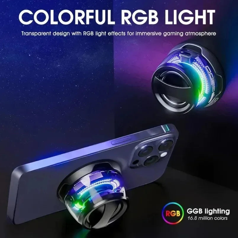 Mini altavoz estéreo de viaje para exteriores, altavoz Bluetooth magnético inalámbrico portátil con luz RGB y soporte para teléfono (compatible con iOS).