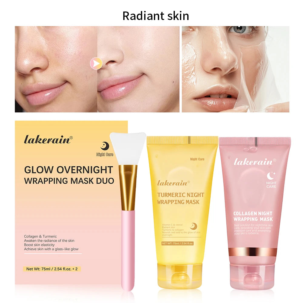 Mascarilla coreana de colágeno profundo, mascarilla facial peel-off antiarrugas lifting, mascarillas para el cuidado de la piel, Bio Pack, envoltura nocturna para mujer, piel de noche.