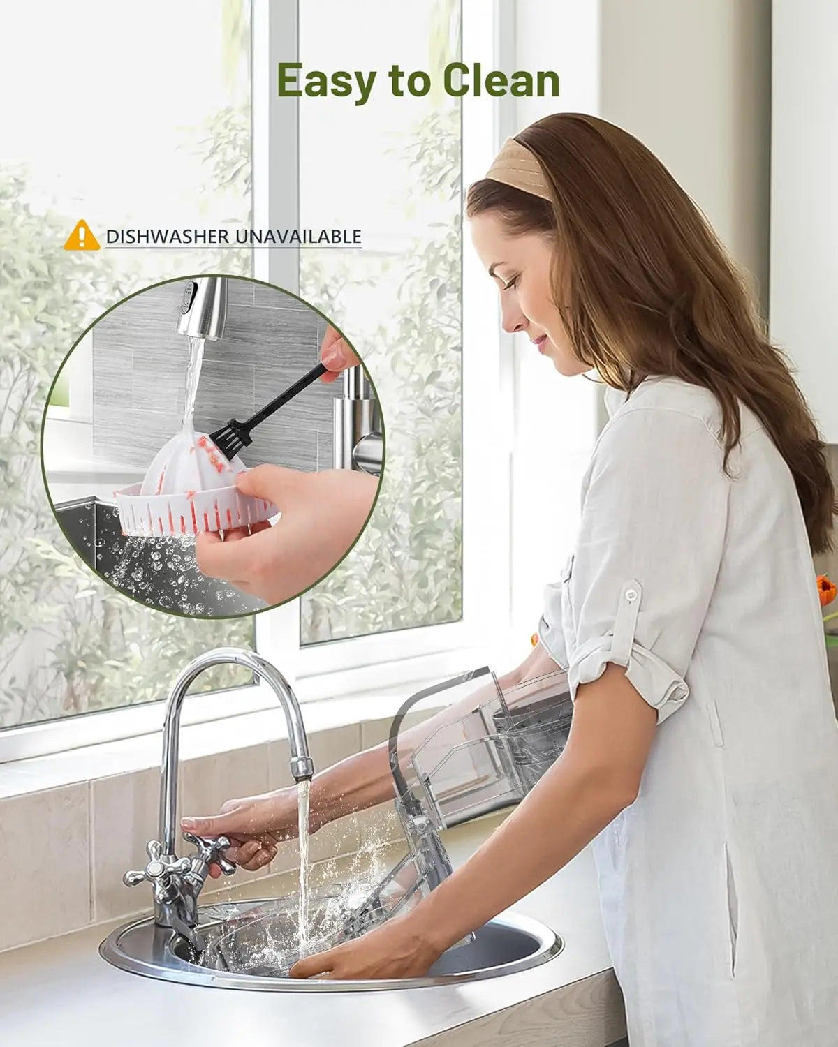 Exprimidor eléctrico de cítricos, exprimidor de naranjas de doble cabezal con cepillo de limpieza para limón y pomelo, alto rendimiento, fácil de limpiar.