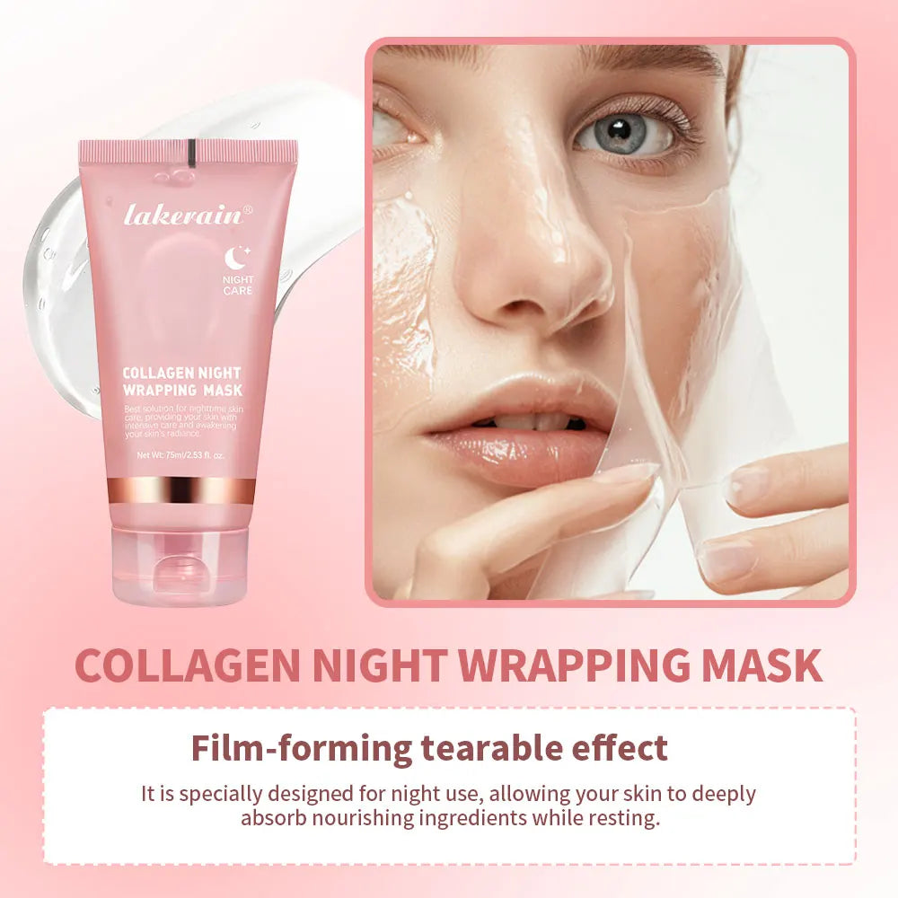 Mascarilla coreana de colágeno profundo, mascarilla facial peel-off antiarrugas lifting, mascarillas para el cuidado de la piel, Bio Pack, envoltura nocturna para mujer, piel de noche.