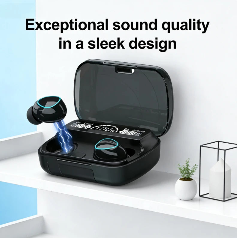 Auriculares Bluetooth M10 manos libres con pantalla LED, auriculares inalámbricos HiFi estéreo para música, resistentes al agua y para juegos.