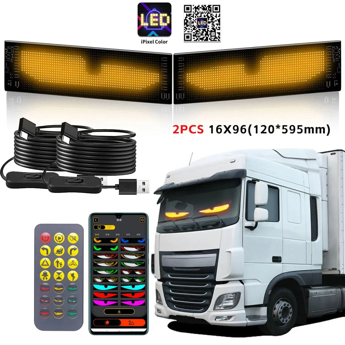 Letrero LED para automóvil, panel de matriz LED flexible de 5 V, letreros de luz LED USB para automóvil, Bluetooth Smart APP, pantalla RGB desplazable, tablero de mensajes