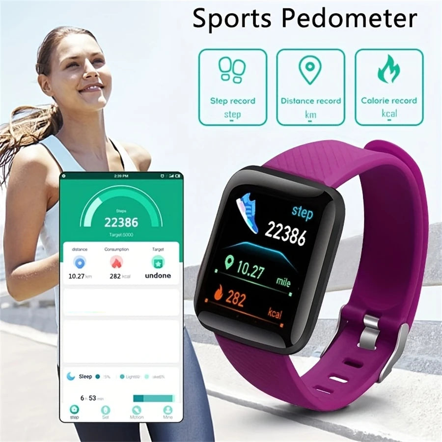Smartwatch para hombre y mujer con monitor de actividad física, regalo de cumpleaños y reloj electrónico para Android/iOS.