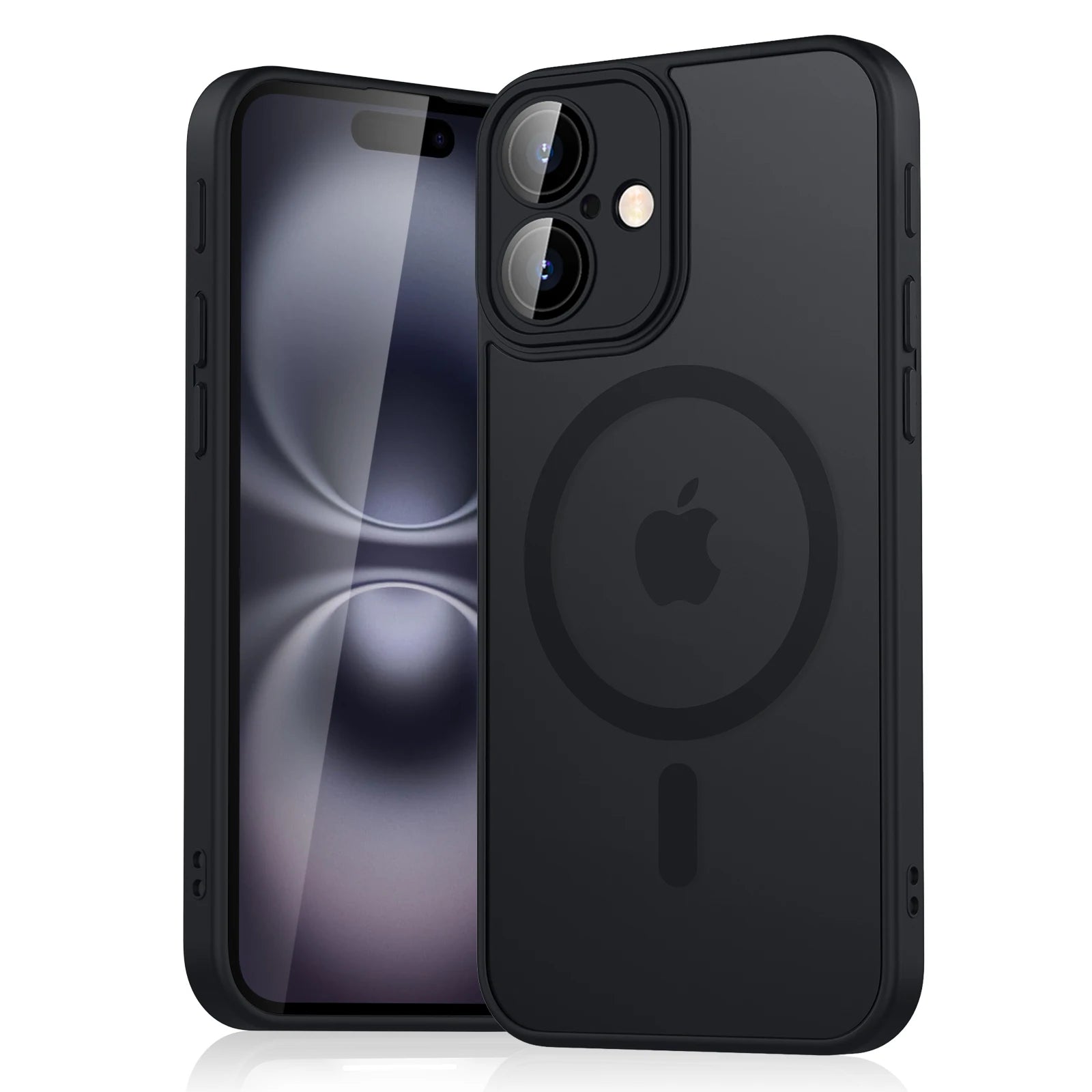 Funda de lujo magnética, mate, translúcida y a prueba de golpes para iPhone 11 12 13 14 15 16 con cubierta de carga inalámbrica MagSafe.