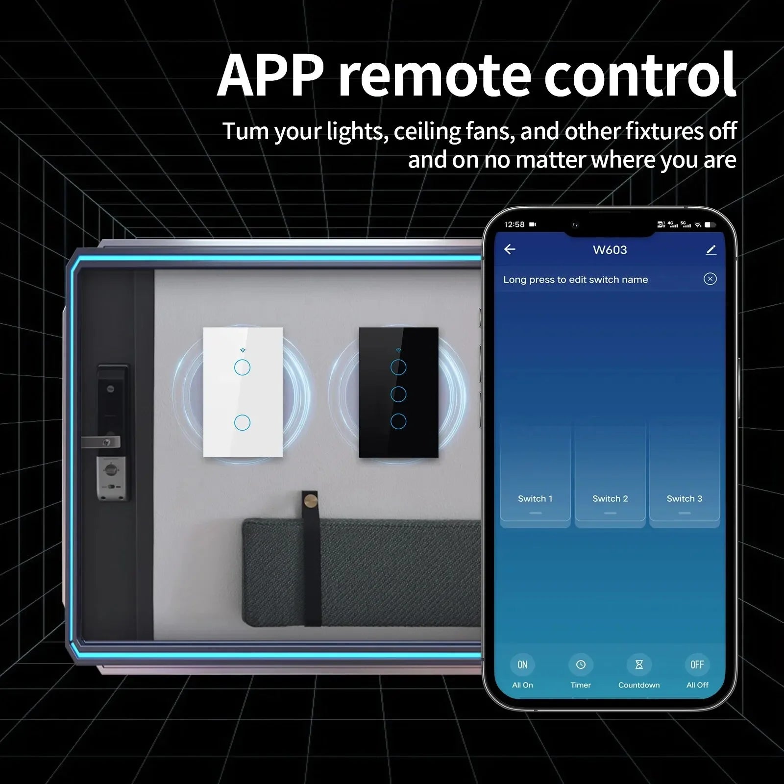 Interruptor de luz inteligente TNCE Tuya WiFi/Zigbee, con o sin cable neutro, interruptor táctil de pared compatible con Alexa y Google Home.