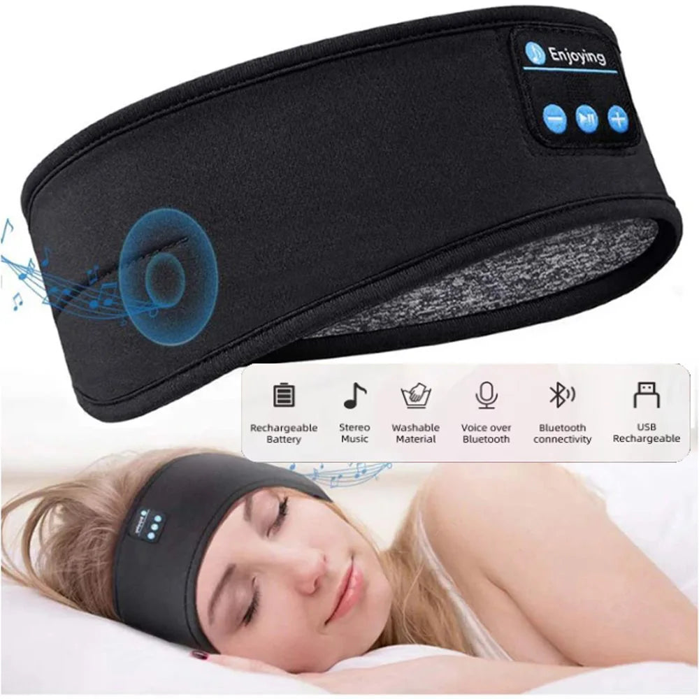 Nuevos auriculares inalámbricos Bluetooth para dormir, auriculares musicales, antifaz para dormir, diadema deportiva para correr al aire libre, diadema para yoga