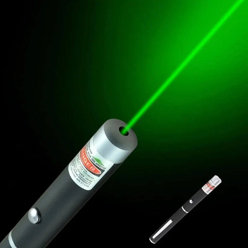 Linterna con puntero láser verde, azul y rojo para salas de reuniones y aulas, luz indicadora RGB.
