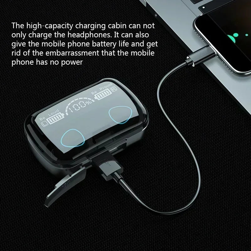 Auriculares Bluetooth M10 manos libres con pantalla LED, auriculares inalámbricos HiFi estéreo para música, resistentes al agua y para juegos.