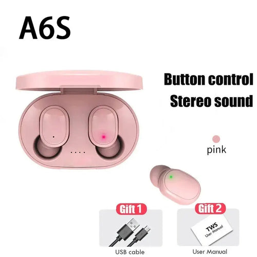 Auriculares inalámbricos Bluetooth TWS A6S con cancelación de ruido y micrófono para Huawei Xiaomi Redmi