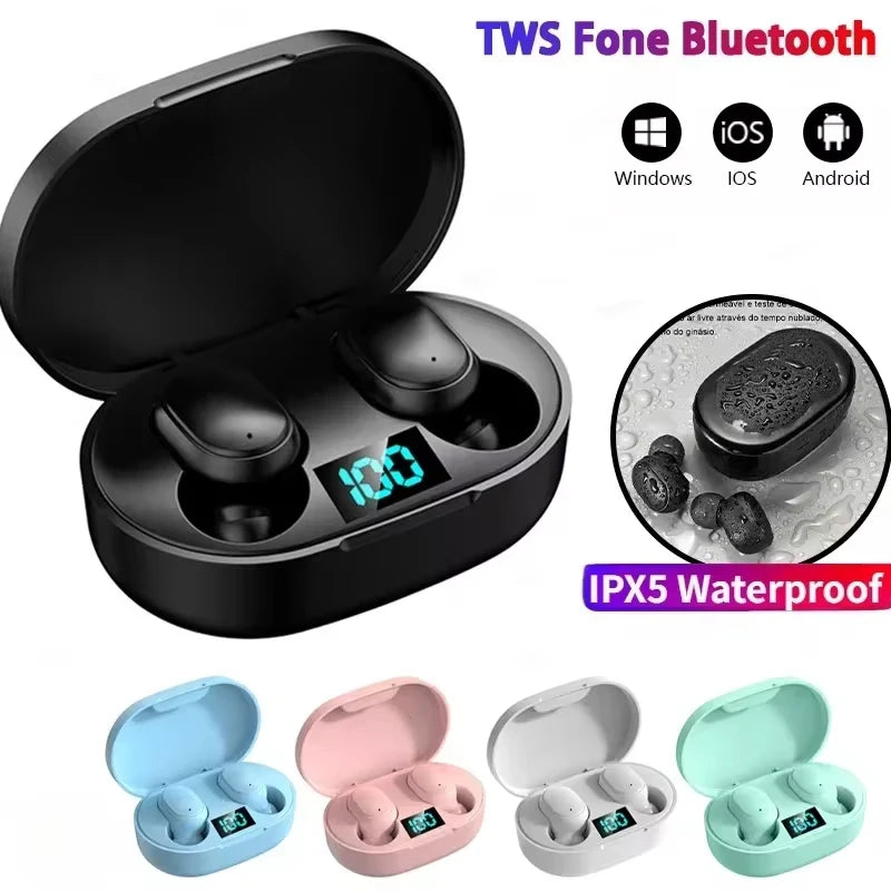 Auriculares inalámbricos Bluetooth E6S TWS con cancelación de ruido y micrófono.